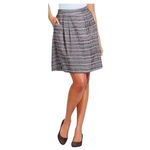 Eileen Fisher Aerial Organic Cotton Gray White Ikat A-Line Skirt XS